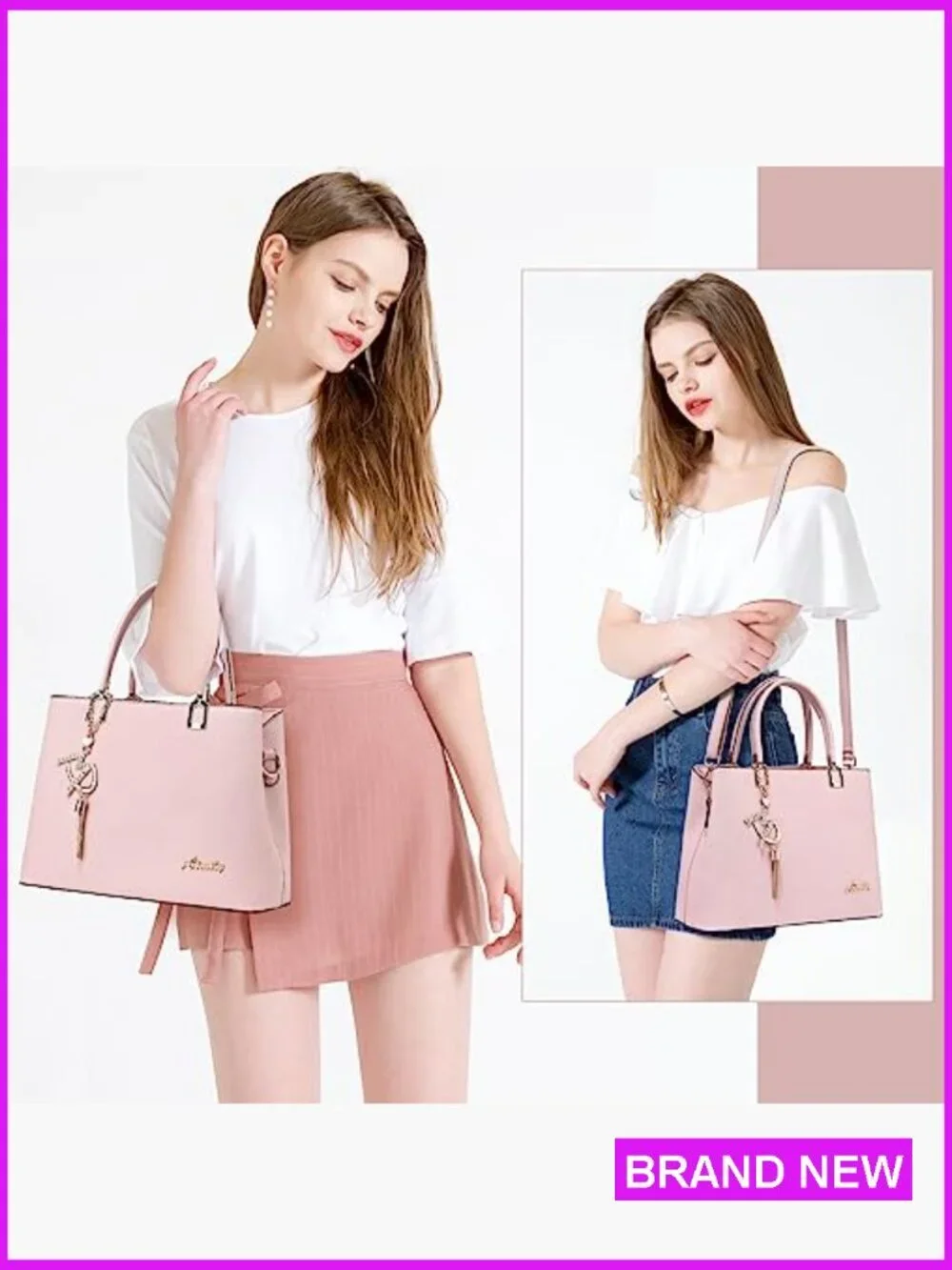 Classic Satchel Handbag Faux Leather Tote Shoulder Crossbody Bag Purse